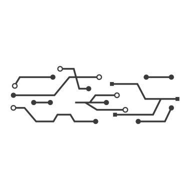 Devre çizgisi teknoloji illüstrasyon logo ikonu vektör şablonu