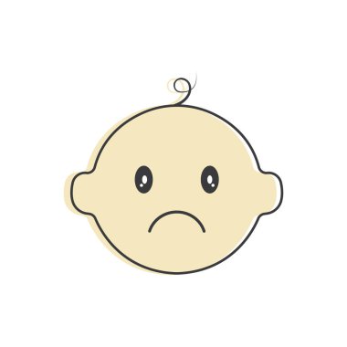 Bebek yüz ifadeleri simgesi düz tasarım