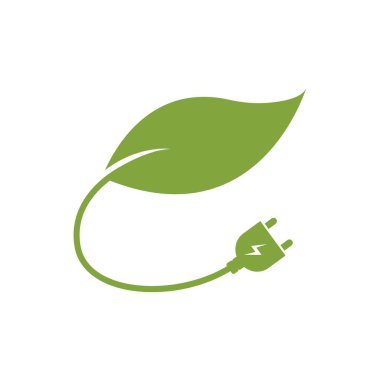 Eko enerji logo ikonu vektör illüstrasyon tasarım şablonu