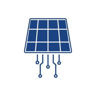 Güneş enerjisi logo simgesi düz tasarım