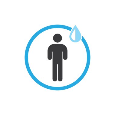 Su damlası ve sağlıklı insan simgesi