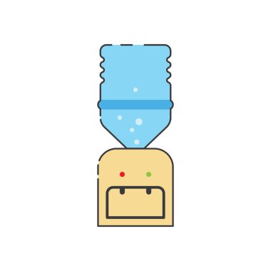 Su şişesi çizimi düz tasarım.