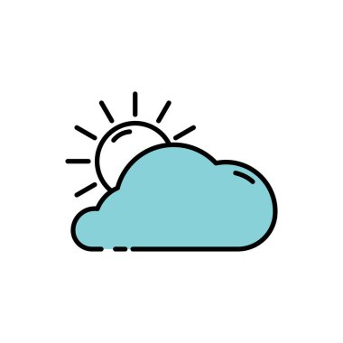 Bulut illüstrasyon logo vektörü düz tasarım
