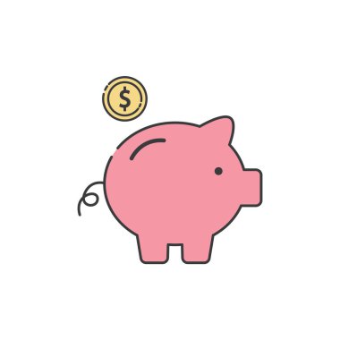 Para birimi logo simgesi vektör düz tasarımı