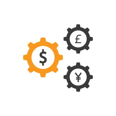 Para birimi logo simgesi vektör düz tasarımı