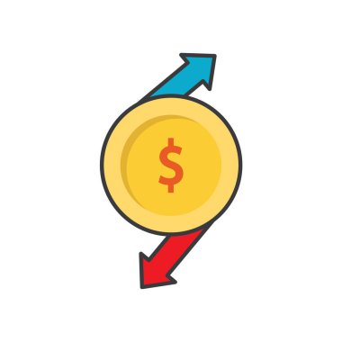 Ticari para değişim simgesi düz tasarım