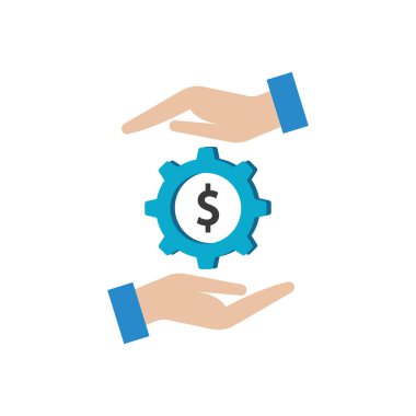 Finansal kavramlar için uygun bir dolar işareti olan iki el teçhizatı tutuyor.