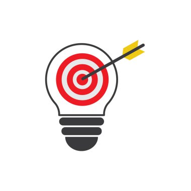 Hedef simge vektör düz tasarım çizim şablonu