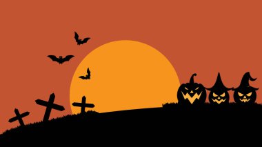 Cadılar Bayramı kabağı arkaplan düz tasarımı