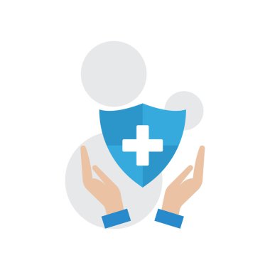 Kalkan ve çapraz simge düz tasarımı