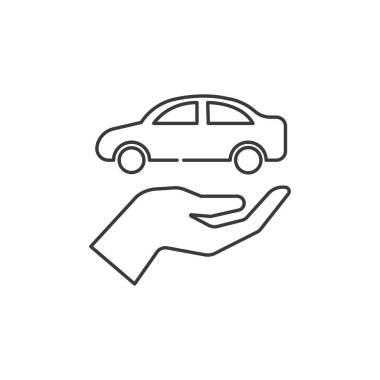 Araba sigortası simgesi düz tasarım