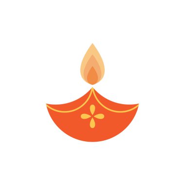 Diwali Canddle simgesi düz tasarım