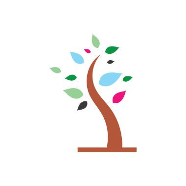 Ağaç doğası illüstrasyon logosu vektör tasarımı