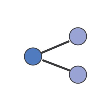 Sembol simgesi simgesi düz tasarım, iş sunumları, takım çalışması kavramları, ağ bağlantıları ve teknoloji tasarımları için uygun.