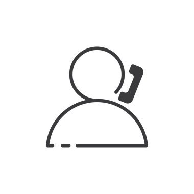 Telefondaki kişi, basit tasarım..