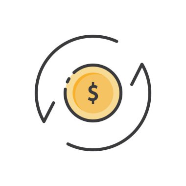 Para birimi logo simgesi vektör düz tasarımı