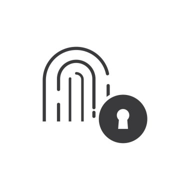 Parmak izi teknolojisi logo ikonu vektör şablonu