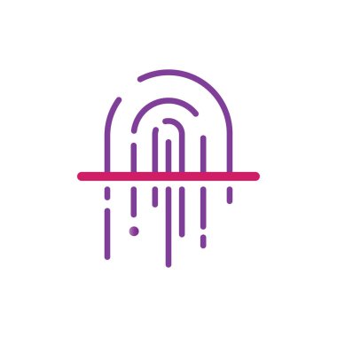 Parmak izi teknolojisi logo ikonu vektör şablonu