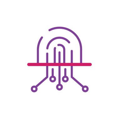 Parmak izi teknolojisi logo ikonu vektör şablonu