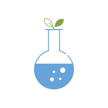 Kimyasal molekül laboratuvar simgesi düz tasarım