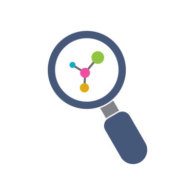 Veri analizi için renkli çemberlere sahip büyüteç