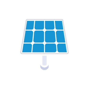 Güneş enerjisi logo simgesi düz tasarım