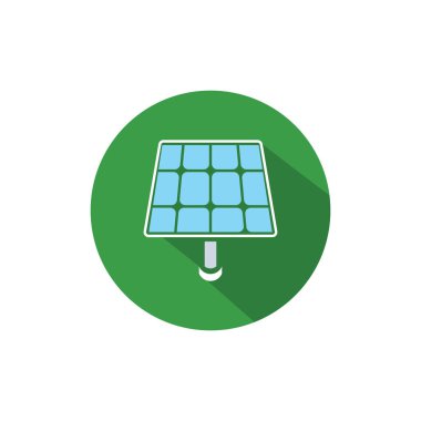 Güneş enerjisi logo simgesi düz tasarım