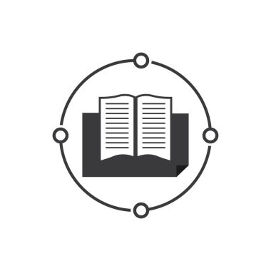 Çevrimiçi öğrenme kavramı için birbirine bağlı çemberler içeren kitabı aç