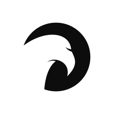 Falcon kartal kuş çizimi logosu düz tasarım