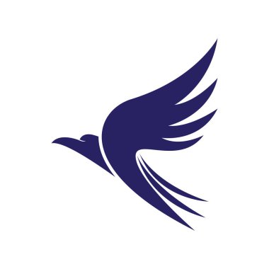 Falcon kartal kuş çizimi logosu düz tasarım