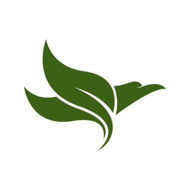 Falcon and leaf logo icon design clipart