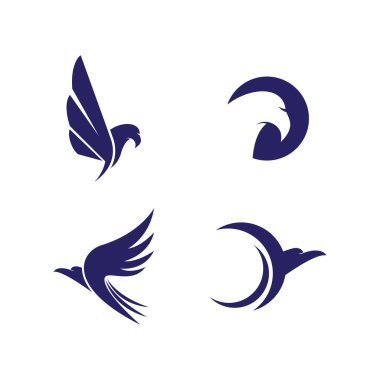 Falcon kartal kuş çizimi logosu düz tasarım
