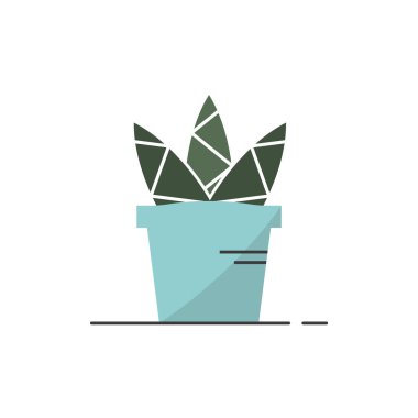 Süslü bitkiler simgesi düz tasarım