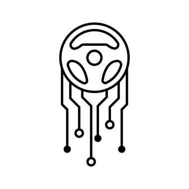 Direksiyon devre kablolarına bağlandı. Otomotiv teknolojisi, yenilik ve gelecek tasarımları için uygundur.