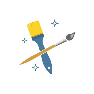 Boya ve el işleri için boya fırçası, ahşap sapı ve gri tüyler. Tasarım projelerinde sanat ve yaratıcılık kavramlarına uygundur.