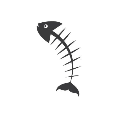 Kemik balığı simgesi düz tasarım