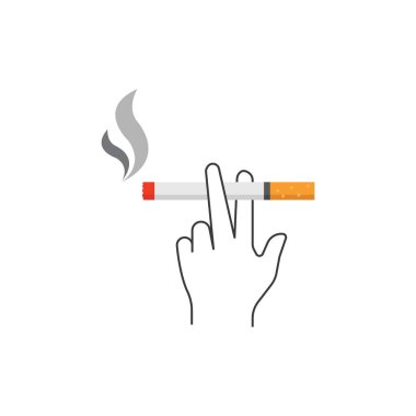 Sigara simgesi düz tasarım şablonu