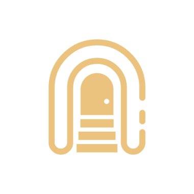 Üç adım simgesi olan basit bir kapı aralığı çizimi