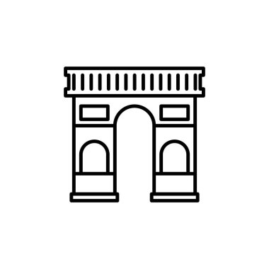 Arc de triomphe Paris simgesi düz tasarım