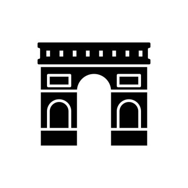 Arc de triomphe Paris simgesi düz tasarım