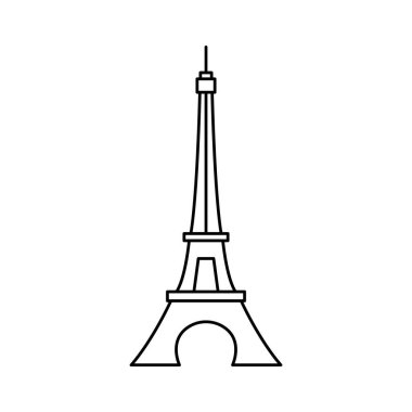 Eifel Kulesi çizim şablonu düz tasarım