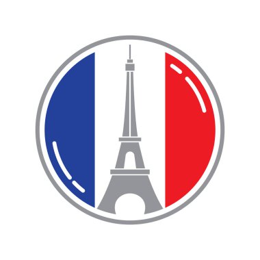 Eifel Kulesi çizim şablonu düz tasarım