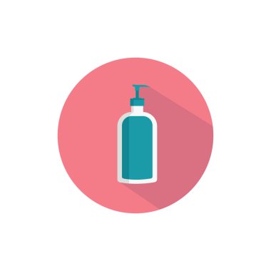 Bir şişe sıvı sabunun düz tasarım çizimi.