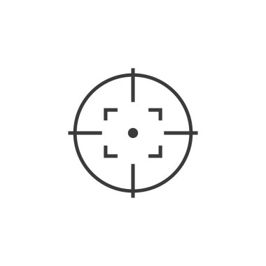 Hedef simge vektör düz tasarım çizim şablonu