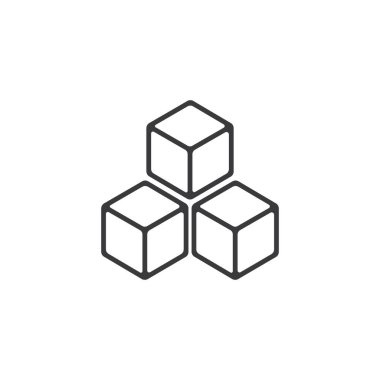 Üçgen şeklinde çizilmiş üç küp..