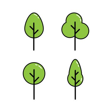 Ağaç doğası illüstrasyon logosu vektör tasarımı