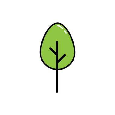 Ağaç doğası illüstrasyon logosu vektör tasarımı