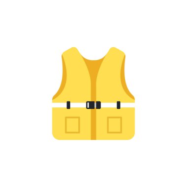 Can yeleği simgesi düz tasarım vektörü