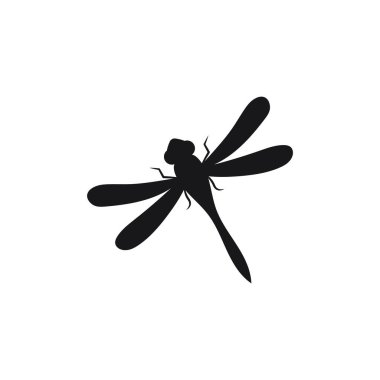 Bir yusufçuk ikonunun siyah silüeti