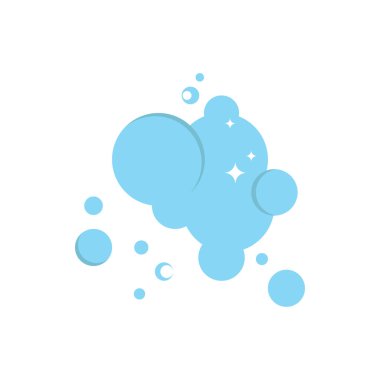 Beyaz arkaplanda beyaz yıldızlı mavi baloncuk simgesi.